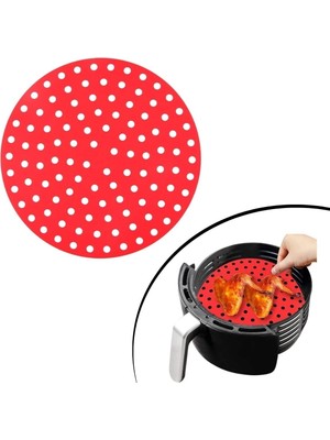 Nexgen ® Siyah Isıya Dayanıklı Yıkanılabilir Silikon Fırın ve Airfryer Yuvarlak Model Pişirme Matı 20 cm
