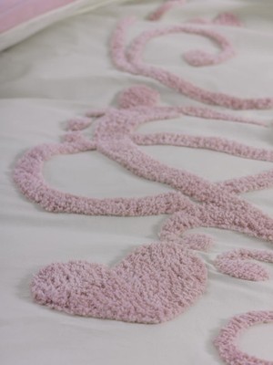 Feifei Puff Nakışlı Ranforce Çift Kişilik Anneler Günü Nev Takımı Bellini Pembe