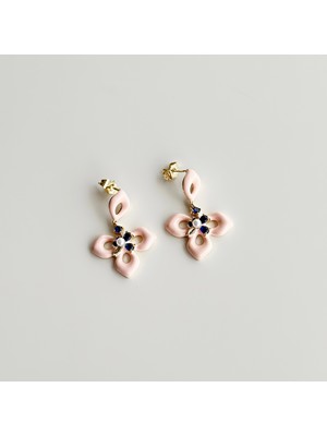 Vesce Atelier Pudra Çiçeği Çelik Küpe