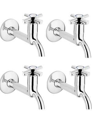 Nexgen 4lü Artı Aç Kapa 4 Kollu Krom Çevirveli Musluk Duvardan Tek Girişli