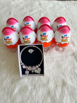 C&On Design 8 Kinder Yumurta Içinden Çıkan Kalpli Yüzük ve Charm Bileklik