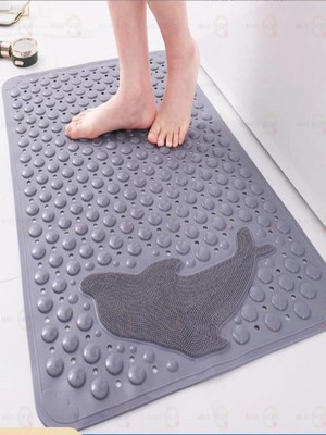MAİN SHOP Duşa Kabin Küvet Içi Banyo Paspası Vantuzlu Banyo ve Duş Kaydırmazı Yunus Desenli 35 x 68 cm M-10