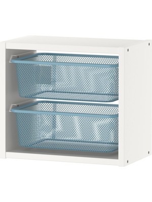 IKEA Trofast Beyaz-Gri-Mavi Çocuk Duvar Rafı