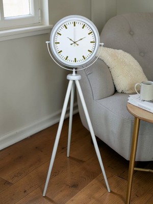 ForWhat Büro Ev Ofis Dekoru Için Ayaklı Beyaz Aura Tripod Saat