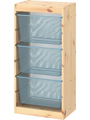 IKEA Trofast Çam-Gri-Mavi Saklama Ünitesi