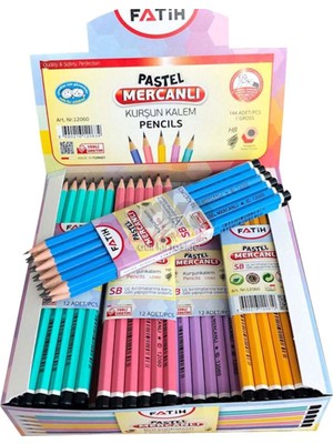 Kitabevimden Fatih Kurşun Kalem Köşeli Mercanlı Pastel RENKLI-144 Lü