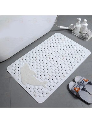 MAİN SHOP Vantuzlu Banyo ve Duş Kaydırmazı Duşa Kabin Küvet Içi Banyo Paspası Yunus Desenli 35 x 68 cm M-10