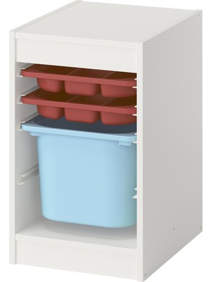 IKEA Trofast Beyaz-Kırmızı-Açık Mavi Saklama Ünitesi