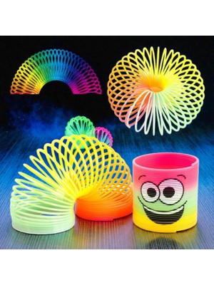 Kuzey Oyuncak Yüksek Kalite 10 Adet Gökkuşağı Stres Yayı Emojili Stres Yayı 6 cm Stres Oyuncakları Tatil Hediyesi