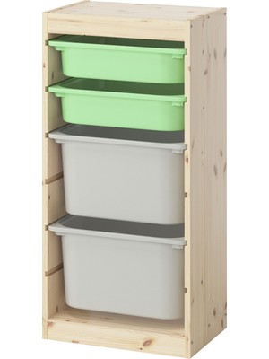 IKEA Trofast Çam-Açık Yeşil Gri Saklama Ünitesi