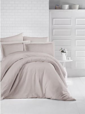 Cosmos E-Ticaret Çizgili Saten Nev Takımı Çift Kişilik Taş