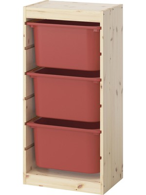 IKEA Trofast Çam-Kırmızı Saklama Ünitesi