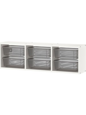 IKEA Trofast Beyaz-Gri Çocuk Duvar Rafı