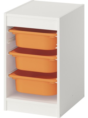 IKEA Trofast Beyaz-Açık Turuncu Saklama Ünitesi