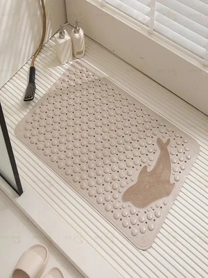 MAİN SHOP Masajlı Vantuzlu Banyo Paspası & Kaydırmaz Zemin Duşakabin Paspası Balık Desenli 35 x 68 cm M-10