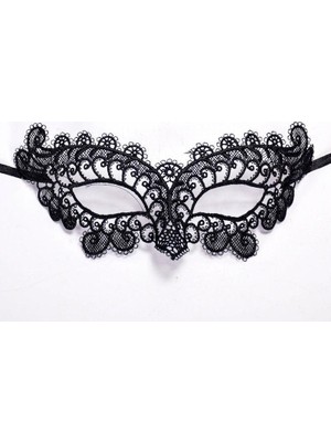 Arel Tech Store Siyah Renk Halkalı Model Dantelli Parti Balo Göz Maskesi Model 1 (5508) ARLSTRTCH-RSG3256