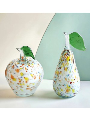 Felis Arte Dekoratif Elma / Armut Ikili  Set , Üfleme Cam Sanatı, Handmade