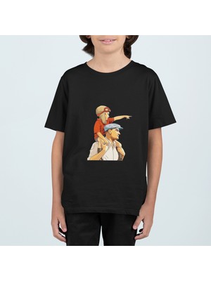 Ontunew 23 Nisan Baskılı Bisiklet Yaka Pamuklu Kısa Kollu Erkek ve Kız Çocuk Tişört