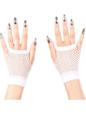 Arel Tech Store Beyaz Renk Kısa Boy Fileli Örgü Eldiven (5508) ARLSTRTCH-RSG3256