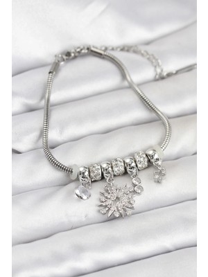 Nexgen Kutup Yıldızı Model Charmlı Gümüş Renk Kadın Bileklik