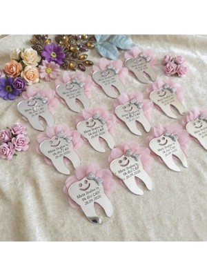 Güven Pleksi Diş Buğdayı Partisi Ilk Dişim Çıktı Isme Özel Magnet Pembe Renk