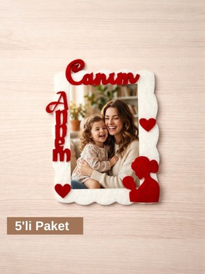 Keçebahçesi Kayseri Canım Annem Mıknatıslı Çerçeve, Anneler Günü Magnet, Keçe Fotoğraf Çerçevesi, Anneye Özel Hediyelik Çerçeve, El Yapımı Keçe Magnet, Dekoratif Fotoğraf Çerçevesi, Anlamlı Hediye