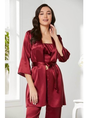 Pierre Cardin Kadife Saten 3'lü Pijama Takım 2075