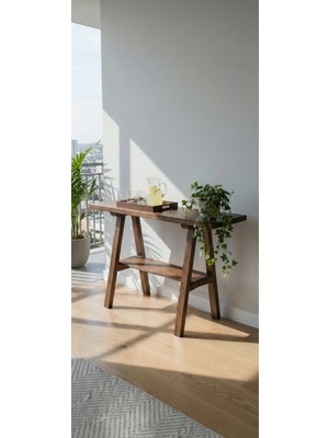 Feyza Design Masif Ahşap Ceviz Dresuar - 80CM Yükseklik, 100CM Genişlik