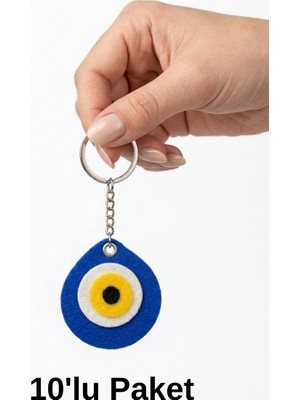 Keçebahçesi Kayseri Nazar Boncuklu Keçe Anahtarlık - Çocuklar Için Hediyelik, Okul Öncesi ve Ilkokul Öğrencileri Hatırası, Anneler Günü, Toplu Doğum Günü Hediyeleri, Dayanıklı Keçe Malzeme, El Yapımı, Sınıf Hediyesi