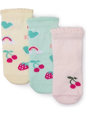 Hellobaby Kız Bebek 3lü Soket Çorap Meyve Baskılı
