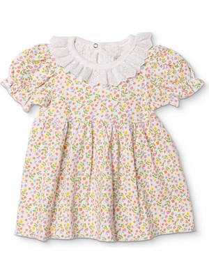 Hellobaby Kız Bebek Elbise Kareli Çıtçıtlı Bisiklet Yaka Kısa Kol