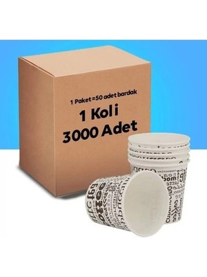6.5 Oz Karton Bardak Standart Baskılı (3000 Adet)