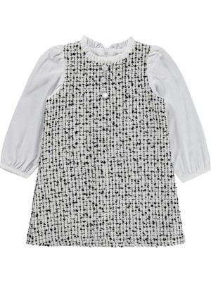 Civil Girls Düğmeli 2-5 Yaş Elbise - Siyah