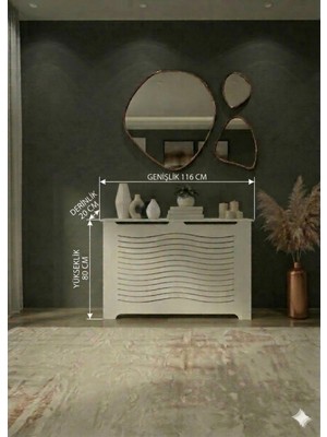 Feyza Design Kalorifer Petek Önü Kapatma ve Dresuar - 116 cm Genişlik