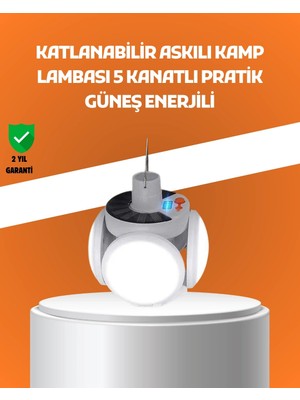 Nexgen Çok Amaçlı Katlanabilir Güneş Enerjili Kamp Lambası – Masa Üstü ve Asılabilir Kullanım