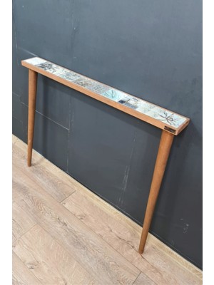 Feyza Design 102X12 cm Ahşap Dresuar Beyaz Antik Limra Taşlı