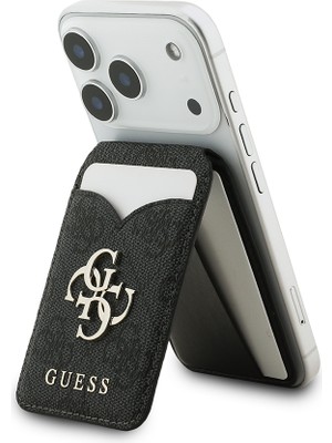 Guess Orjinal Lisanslı Aynalı Magnetik Kartlık Metal Büyük 4g Logolu ve Standlı Siyah
