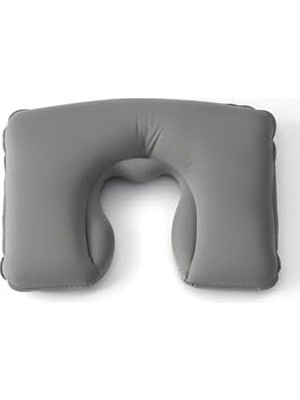 Şişme Seyahat Yastığı Boyun Destekli Taşınabilir ve Ergonomik Tasarım Uçak Araba ve Yolculuklar Için Ideal (Gri)
