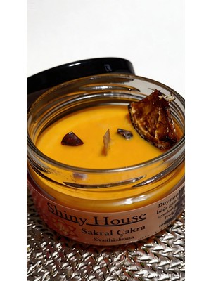 Shiny House Doğal Soya Mum – Sakral Çakra | Portakal & Ylang Ylang Kokulu