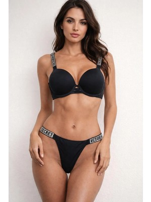 Victoria's Secret Işıltılı Askılı Push-Up Sütyen Takımı+Parfüm 90