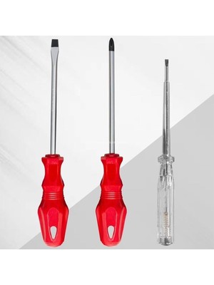 3’lü Tornavida Kontrol Kalemi Seti, 20 cm, Düz, Yıldız Uçlu Ergonomik Tutma Kolu, Dayanıklı El Aleti Takımı