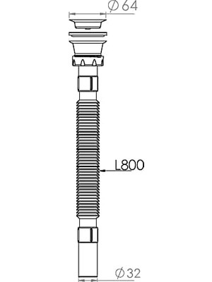 1.kalite Paslanmaz Çelik Süzgeçli Lavabo Gider Hortumu/körüklü Lavabo Sifonu/eviye Gider Borusu (75 Cm)