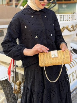 Modamorfo Fisto Detaylı Etekli Takım -Siyah