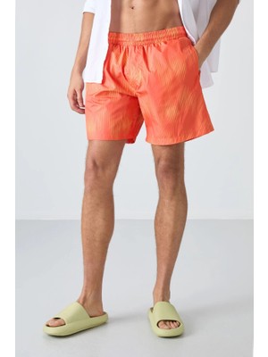 Tommy Life Tommy Lıfe Çizgi Desenli Hızlı Kuruyan Standart Fit Erkek Deniz Şortu - 81267