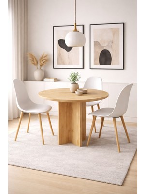 Sarmobi Harmony Sora Oval Masa 90X75X90 cm Cadiz(Sadece Masa) - Modern Tasarım