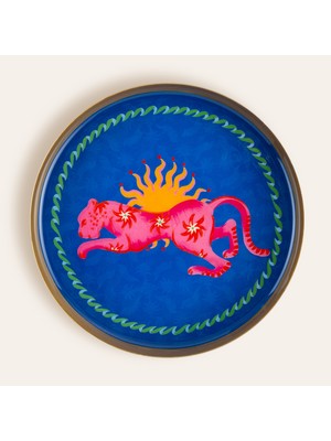 Zsa Zsa Zsu Agra Metal Dekoratif Tepsi 15X15X2 cm Mavi