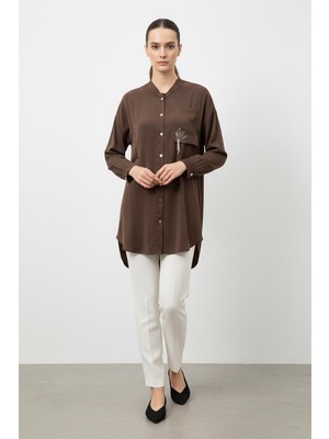 Puane Kadın Düğmeli Uzun Tunik 10763