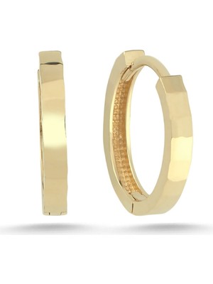 Zümrüt Sarraf 14 Ayar Altın Desenli Halka Küpe