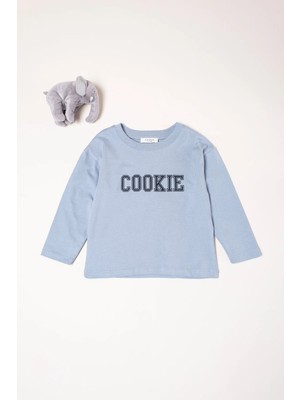 Vauva Sweat Uzun Kollu Ince Tişört Baskılı Uzun Kollu Kız Erkek Sweat