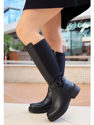 Evyora Diona Siyah Cilt Çizme